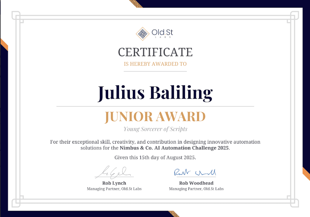 AI Automation Challenge - Award Winner (August 2025) image 1